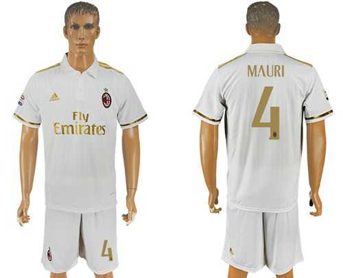 AC Milan #4 Mauri Away Soccer Club Jersey