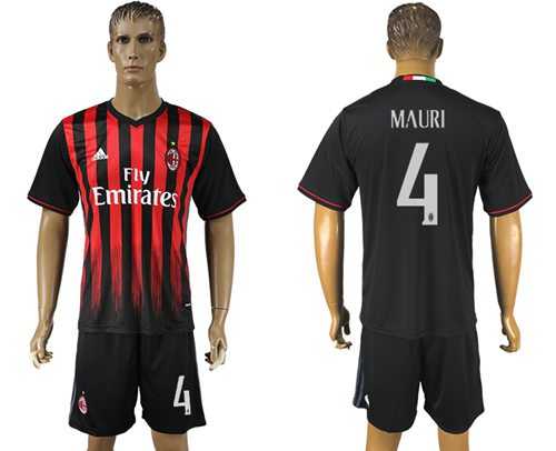 AC Milan #4 Mauri Home Soccer Club Jersey