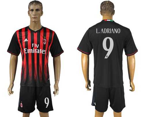 AC Milan #9 L.Adriano Home Soccer Club Jersey