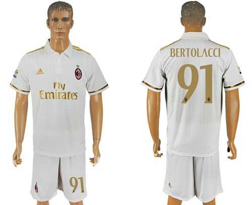 AC Milan #91 Bertolacci Away Soccer Club Jersey