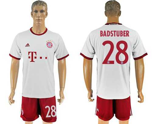 Bayern Munchen #28 Badstuber White Soccer Club Jersey