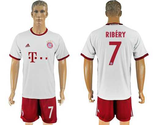 Bayern Munchen #7 Ribery White Soccer Club Jersey