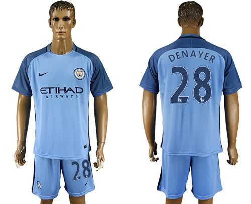 Manchester City #28 Denayer Home Soccer Club Jersey
