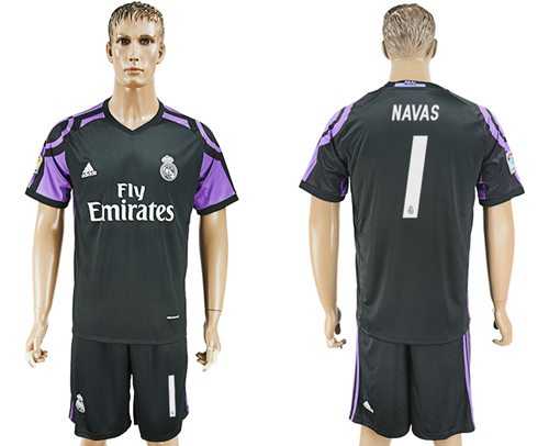 Real Madrid #1 Navas Sec Away Soccer Club Jersey