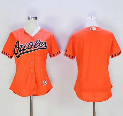 Women's Baltimore Orioles Blank Orange Alternate Stitched Baseball Jersey