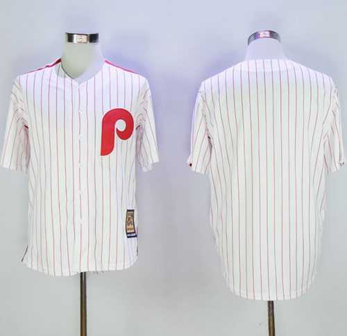 Philadelphia Phillies Blank White(Red Strip) Cooperstown Stitched Baseball Jersey