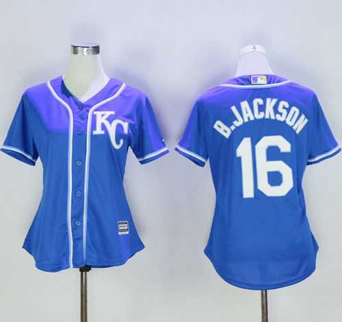 Women's Kansas City Royals #16 Bo Jackson Blue Alternate 2 Stitched Baseball Jersey