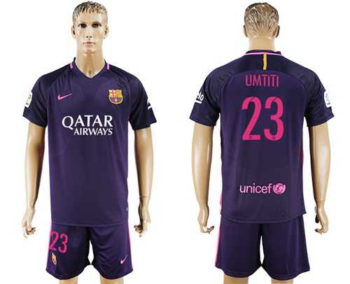Barcelona #23 Umtiti Away Soccer Club Jersey
