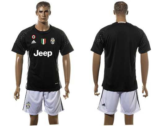 Juventus Blank Black Goalkeeper Soccer Club Jersey