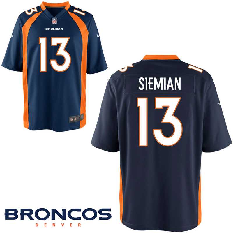 Nike Denver Broncos #13 Trevor Siemian Navy Blue Alternate Men's Stitched NFL New Elite Jersey