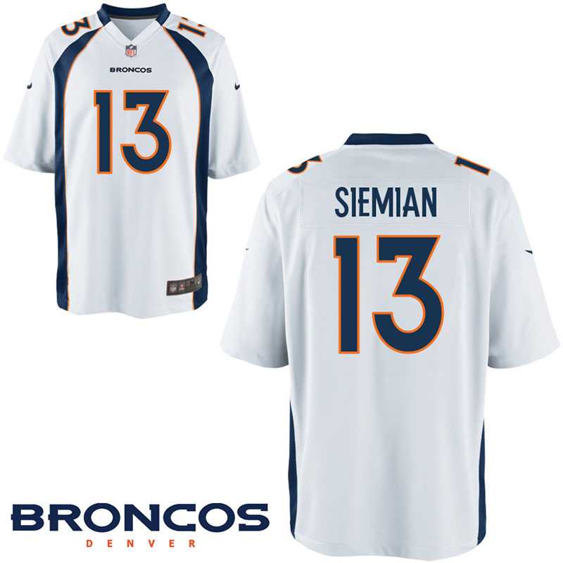 Nike Denver Broncos #13 Trevor Siemian White Alternate Men's Stitched NFL New Elite Jersey
