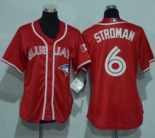 Women's Toronto Blue Jays #6 Marcus Stroman Red Canada Day Stitched Baseball Jersey