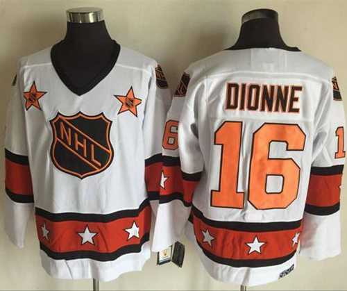 Los Angeles Kings #16 Marcel Dionne White Orange All Star CCM Throwback Stitched NHL Jersey