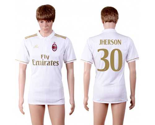AC Milan #30 Jherson Away Soccer Club Jersey