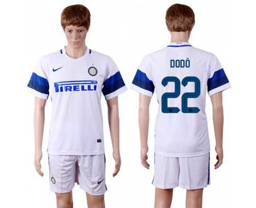 Inter Milan #22 Dodo White Away Soccer Club Jersey
