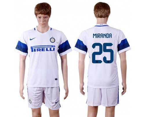 Inter Milan #25 Miranda White Away Soccer Club Jersey