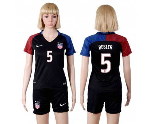 Women's USA #5 Besler Away Soccer Country Jersey