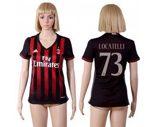 Women's AC Milan #73 Locatelli Home Soccer Club Jersey