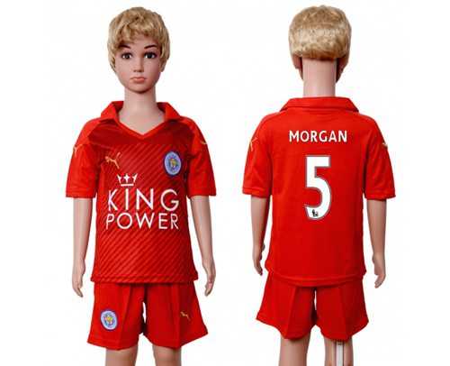 Leicester City #5 Morgan Away Kid Soccer Club Jersey