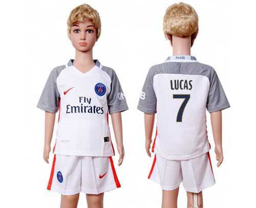 Paris Saint-Germain #7 Lucas SEC Away Kid Soccer Club Jersey