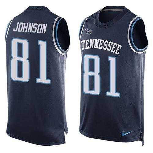 Nike Tennessee Titans #81 Andre Johnson Navy Blue Alternate Men's Stitched NFL Limited Tank Top Jersey