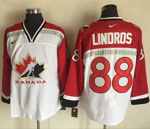 Team CA. #88 Eric Lindros White Red Nike Throwback Stitched NHL Jersey