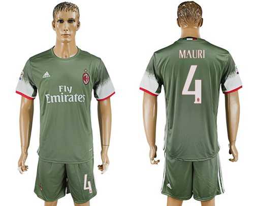 AC Milan #4 Mauri Sec Away Soccer Club Jersey