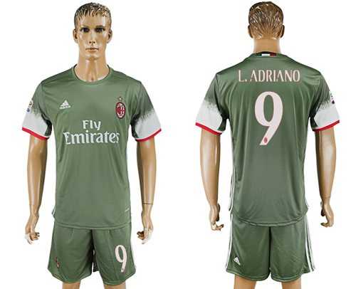 AC Milan #9 L.Adriano Sec Away Soccer Club Jersey
