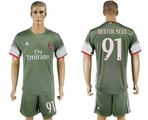AC Milan #91 Bertolacci Sec Away Soccer Club Jersey