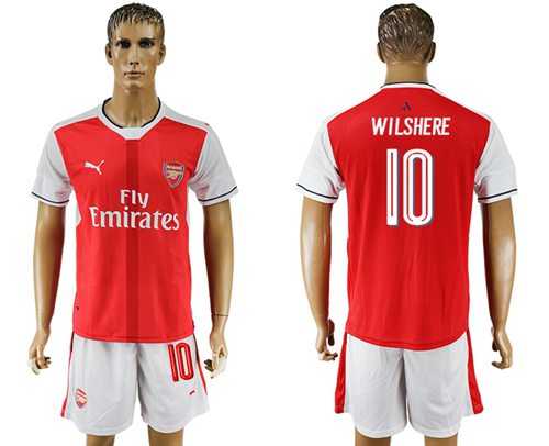 Arsenal #10 Wilshere Champions League Home Soccer Club Jersey