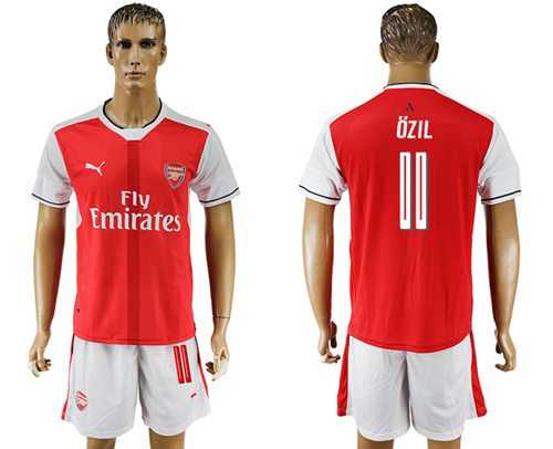 Arsenal #11 Ozil Champions League Home Soccer Club Jersey