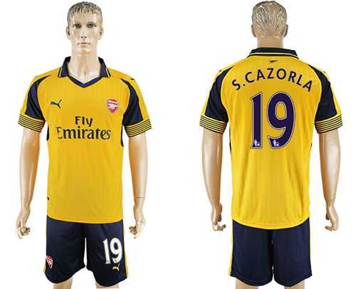 Arsenal #19 S.Cazorla Away Soccer Club Jersey