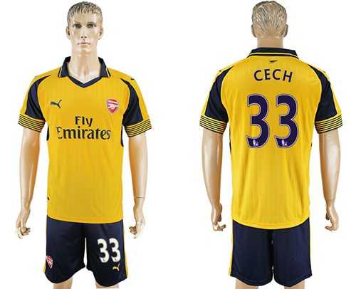 Arsenal #33 Cech Away Soccer Club Jersey