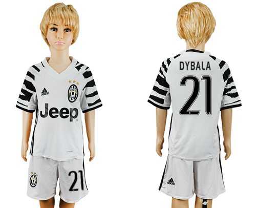 Juventus #21 Dybala Sec Away Kid Soccer Club Jersey