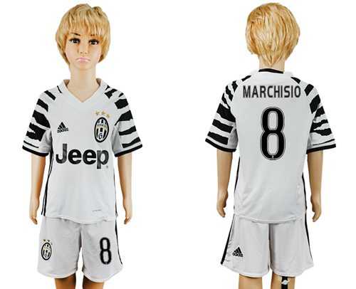 Juventus #8 Marchisio Sec Away Kid Soccer Club Jersey