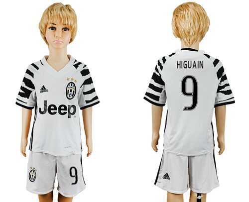 Juventus #9 Higuain Sec Away Kid Soccer Club Jersey