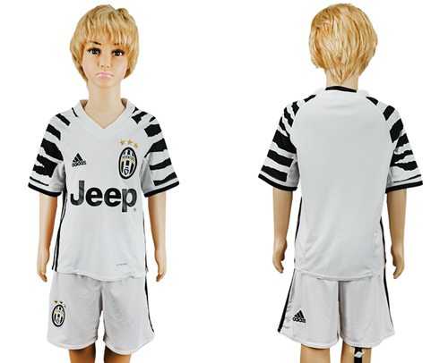 Juventus Blank Sec Away Kid Soccer Club Jersey