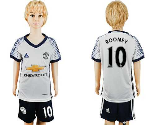 Manchester United #10 Rooney SEC Away Kid Soccer Club Jersey