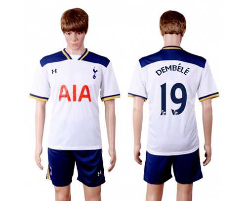Tottenham Hotspur #19 Dembele White Home Soccer Club Jersey