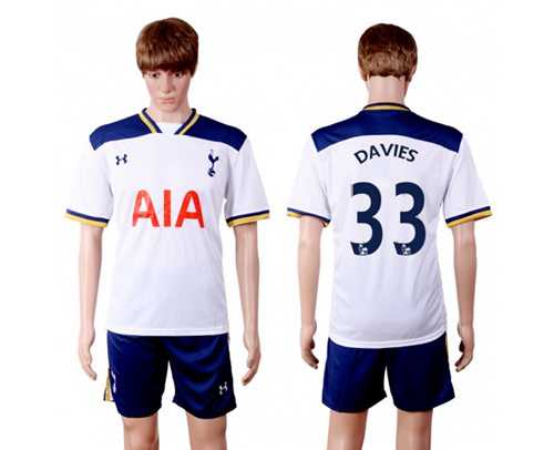 Tottenham Hotspur #33 Davies White Home Soccer Club Jersey
