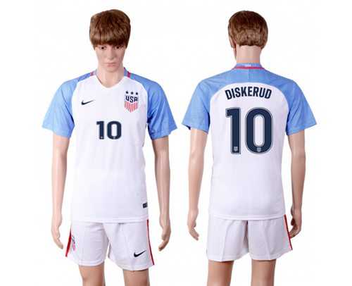 USA #10 Diskerud Home(Three Star) Soccer Country Jersey