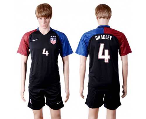 USA #4 Bradley Away(Three Star) Soccer Country Jersey