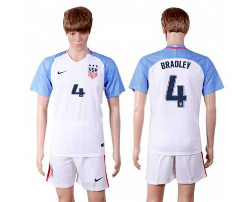 USA #4 Bradley Home(Three Star) Soccer Country Jersey