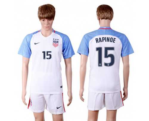 USA #15 Rapinoe Home(Three Star) Soccer Country Jersey