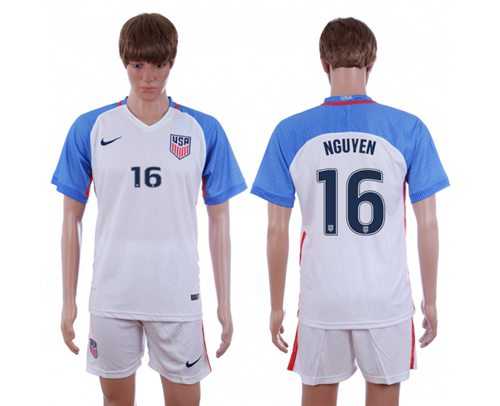 USA #16 Nguyen Home Soccer Country Jersey