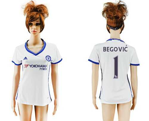 Women's Chelsea #1 Begovic Sec Away Soccer Club Jersey
