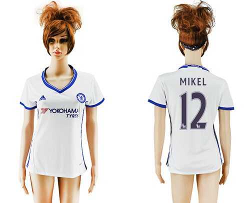 Women's Chelsea #12 Mikel Sec Away Soccer Club Jersey