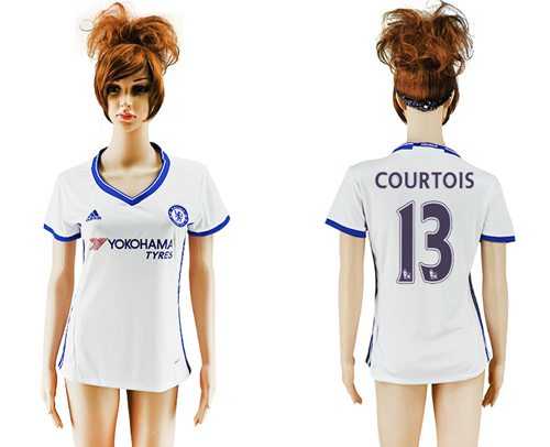 Women's Chelsea #13 Courtois Sec Away Soccer Club Jersey