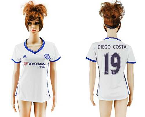 Women's Chelsea #19 Diego Costa Sec Away Soccer Club Jersey