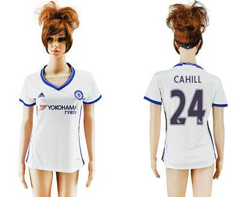 Women's Chelsea #24 Cahill Sec Away Soccer Club Jersey